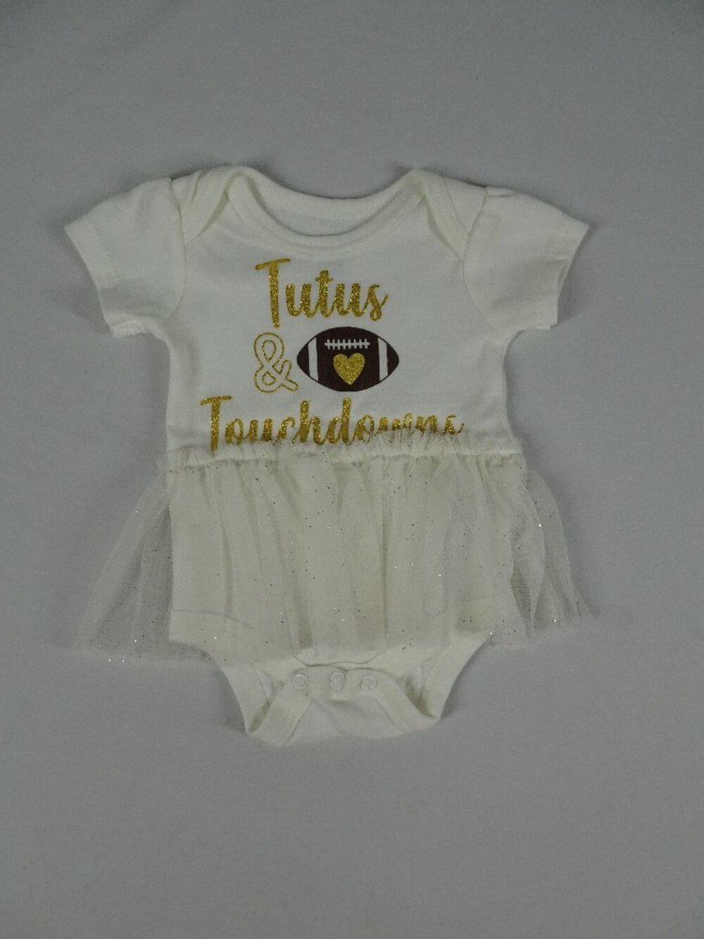 Baby Starters Baby Girl Tutus & Touchdowns Glitter One Piece Size Newborn